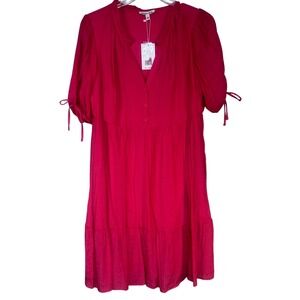 NWT Marissa Olivia Women's Sz Large Pink Midi Dress Ruffle Skirt Church Casual